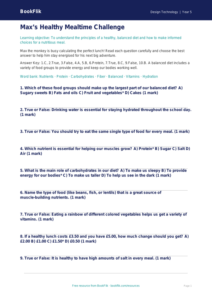 Free Healthy Meals Quiz | Grade 4 | Design Technology | BookFlik