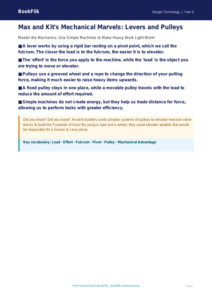 Free Levers And Pulleys Poster | Grade 4 | Design Technology | BookFlik