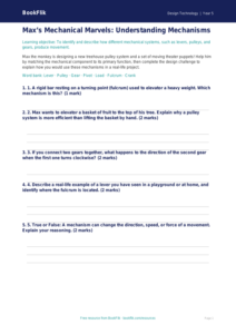 Free Mechanisms Activity Sheet | Grade 4 | Design Technology | BookFlik