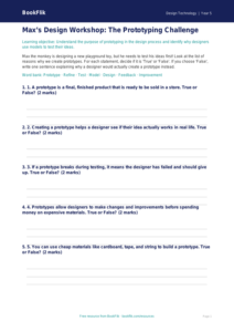 Free Prototyping Activity Sheet | Grade 4 | Design Technology | BookFlik
