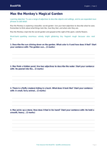 Free Adjectives Writing Frame | Grade 1 | ELA | BookFlik