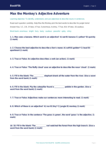 Free Adjectives Quiz | Grade 2 | ELA | BookFlik