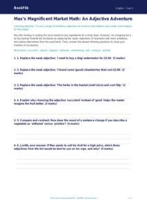 Free Adjectives Activity Sheet | Grade 3 | ELA | BookFlik