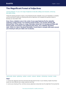 ELA adjectives drawing sheet grade 3 greater depth