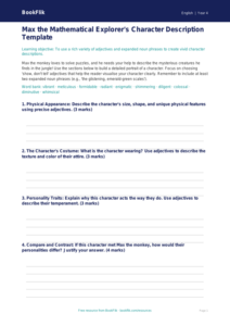 Free Adjectives Template | Grade 3 | ELA | BookFlik