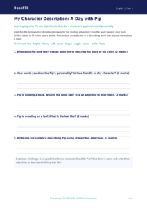 Free Adjectives Template | Kindergarten | ELA | BookFlik