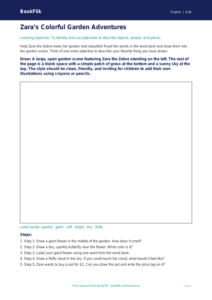 Free Adjectives Drawing Sheet | Pre-K | ELA | BookFlik