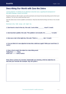 Free Adjectives Worksheet | Pre-K | ELA | BookFlik