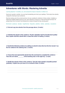 Free Adverbs Assessment | Grade 3 | ELA | BookFlik
