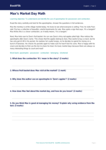 Free Apostrophes Comprehension | Grade 1 | ELA | BookFlik