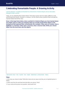 Free Black History Month Drawing Sheet | Grade 1 | ELA | BookFlik