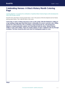 Free Black History Month Coloring Page | Kindergarten | ELA | BookFlik