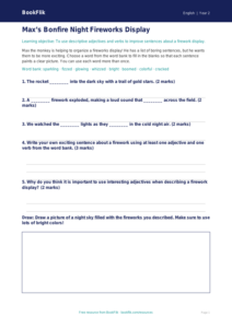 Free Bonfire Night Activity Sheet | Grade 1 | ELA | BookFlik