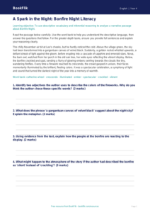 Bonfire Night Reading & Writing Activity | Grade 3 ELA | BookFlik