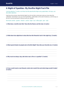 Free Bonfire Night Template | Kindergarten | ELA | BookFlik