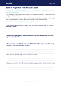 Free Bonfire Night Worksheet | Pre-K | ELA | BookFlik