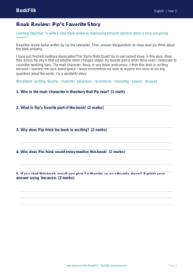 Free Book Review Track Sheet | Grade 1 | ELA | BookFlik