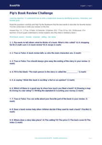 Free Book Review Quiz | Kindergarten | ELA | BookFlik