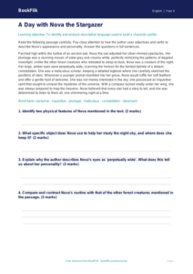 Free Character Description Comprehension | Grade 3 | ELA | BookFlik