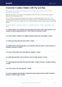 Free Character Description Quiz | Grade 3 | ELA | BookFlik