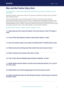 Free Christmas Story Quiz | Grade 1 | ELA | BookFlik