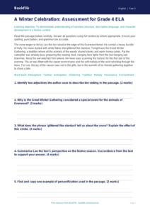 Free Christmas Story Assessment | Grade 4 | ELA | BookFlik