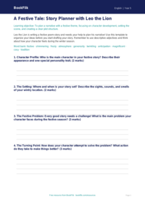 Free Christmas Story Template | Grade 4 | ELA | BookFlik