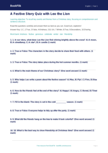 Free Christmas Story Quiz | Kindergarten | ELA | BookFlik