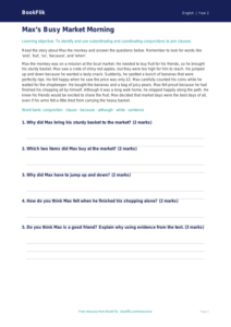 Free Conjunctions Comprehension | Grade 1 | ELA | BookFlik