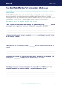 Free Conjunctions Activity Sheet | Grade 3 | ELA | BookFlik