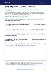 Free Conjunctions Activity Sheet | Grade 4 | ELA | BookFlik