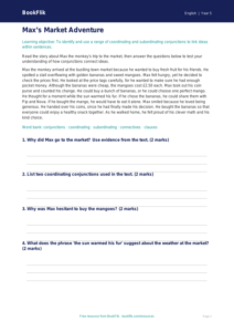 Free Conjunctions Comprehension | Grade 4 | ELA | BookFlik