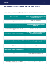 Free Conjunctions Flashcards | Grade 4 | ELA | BookFlik