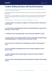 Creative Writing Quiz for Grade 2 | Common Core ELA | BookFlik