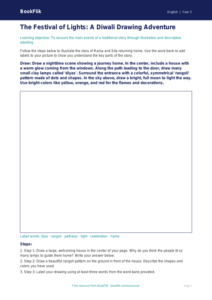Free Diwali Story Drawing Sheet | Grade 1 | ELA | BookFlik