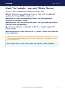 ELA diwali story poster grade 3 greater depth