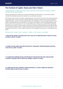 ELA diwali story track sheet grade 3 greater depth