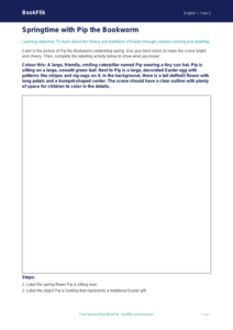 Free Easter Story Colouring Page | Grade 1 | ELA | BookFlik