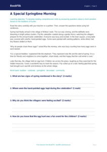 Free Easter Story Comprehension | Grade 1 | ELA | BookFlik