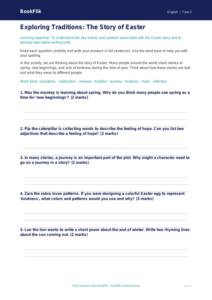 Free Easter Story Worksheet | Grade 1 | ELA | BookFlik