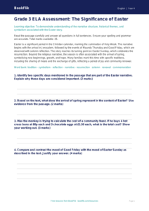 Free Easter Story Assessment | Grade 3 | ELA | BookFlik