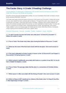 Free Easter Story Quiz | Grade 3 | ELA | BookFlik