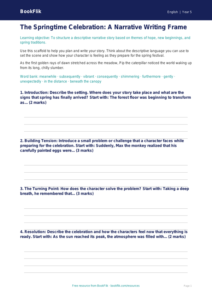 Free Easter Story Writing Frame | Grade 4 | ELA | BookFlik