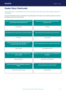 Free Easter Story Flashcards | Kindergarten | ELA | BookFlik