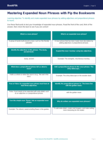 Free Expanded Noun Phrases Flashcards | Grade 4 | ELA | BookFlik