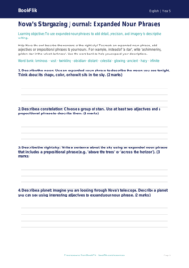 Free Expanded Noun Phrases Template | Grade 4 | ELA | BookFlik