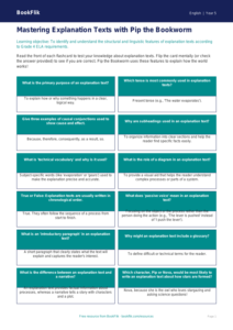 Free Explanation Texts Flashcards | Grade 4 | ELA | BookFlik