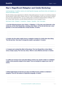 Free Figurative Language Activity Sheet | Grade 3 | ELA | BookFlik