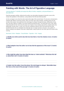 Free Figurative Language Comprehension | Grade 3 | ELA | BookFlik