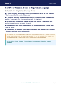 ELA figurative language poster grade 3 greater depth
